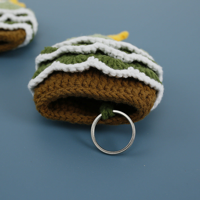 Wholesale Handmade Yarn Christmas Tree Hand Knitted Key Bag